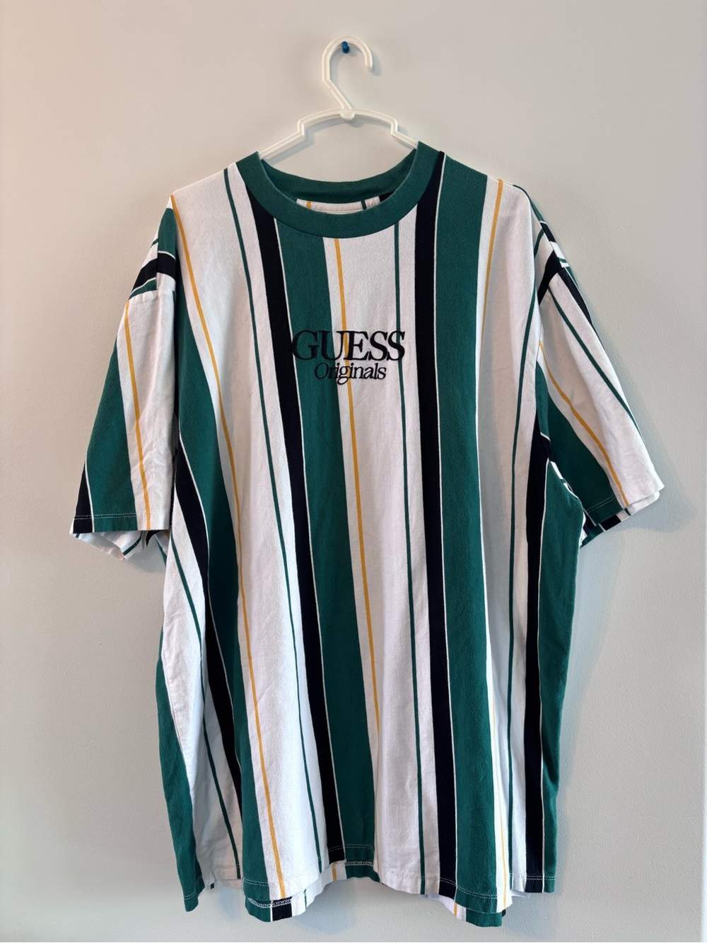 Guess Originals Men’s Striped Tshirt size XXL Tee green and yellow